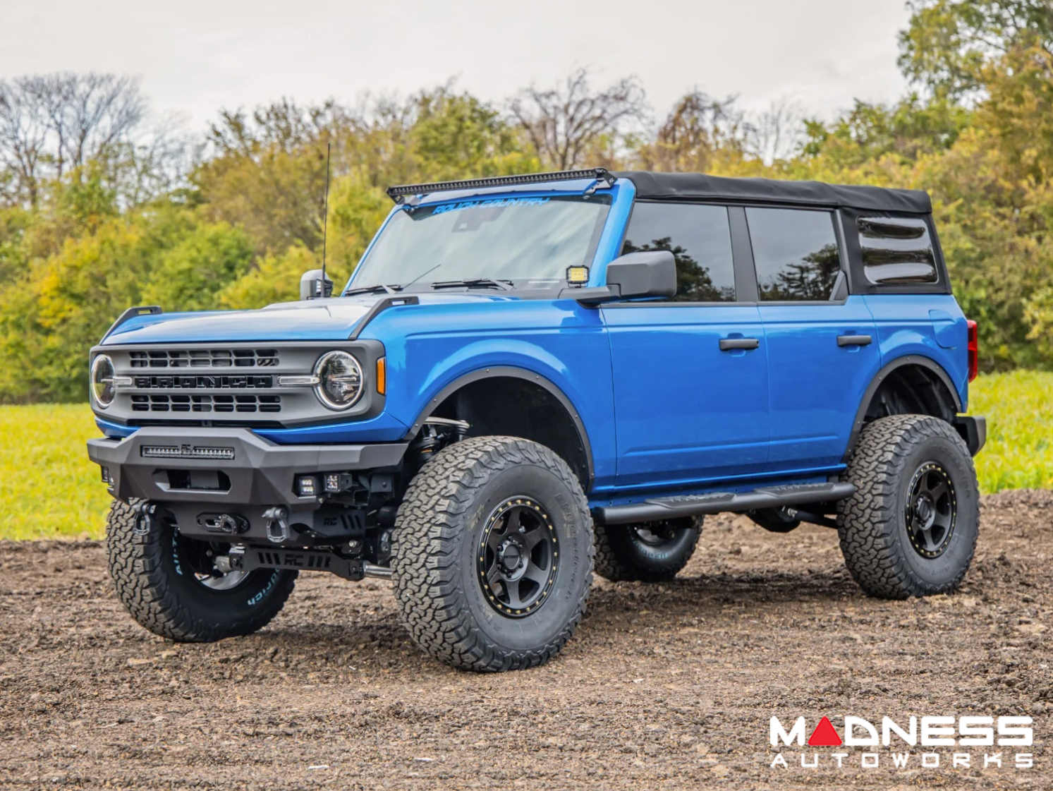 Ford Bronco Front Bumper - High Clearance - 20" Black Series Light Bar & Black Series Amber DRL Cubes 
